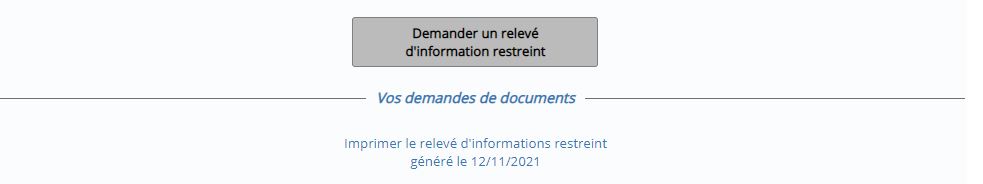 Demande d’un relevé d’information restreint via Télépoints